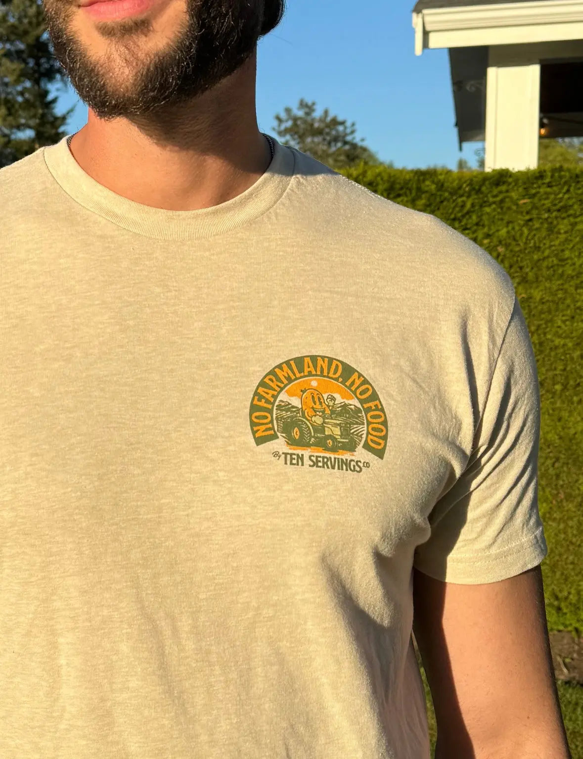 No Farmland No Food Ugly Potato Day Merch T-Shirt Front