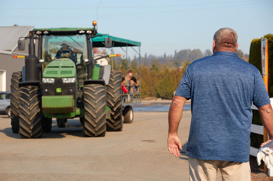 Farming green tractor